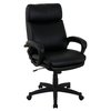 Global Industrial Executive Chair With High Back & Fixed Arms, Bonded Leather, Black 695621-AM